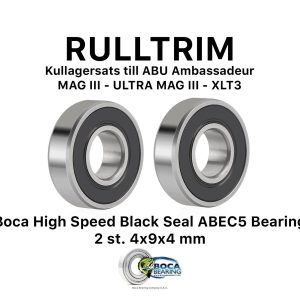Kullagersats med 2 st. Boca High Speed Black Seal ABEC5 Bearing 4x9x4 mm.