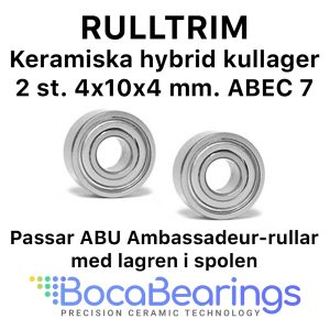 Kullagersats med 2 st. BOCA Ceramic Hybrid Steel Seal ABEC7 Bearing 4x10x4 mm.